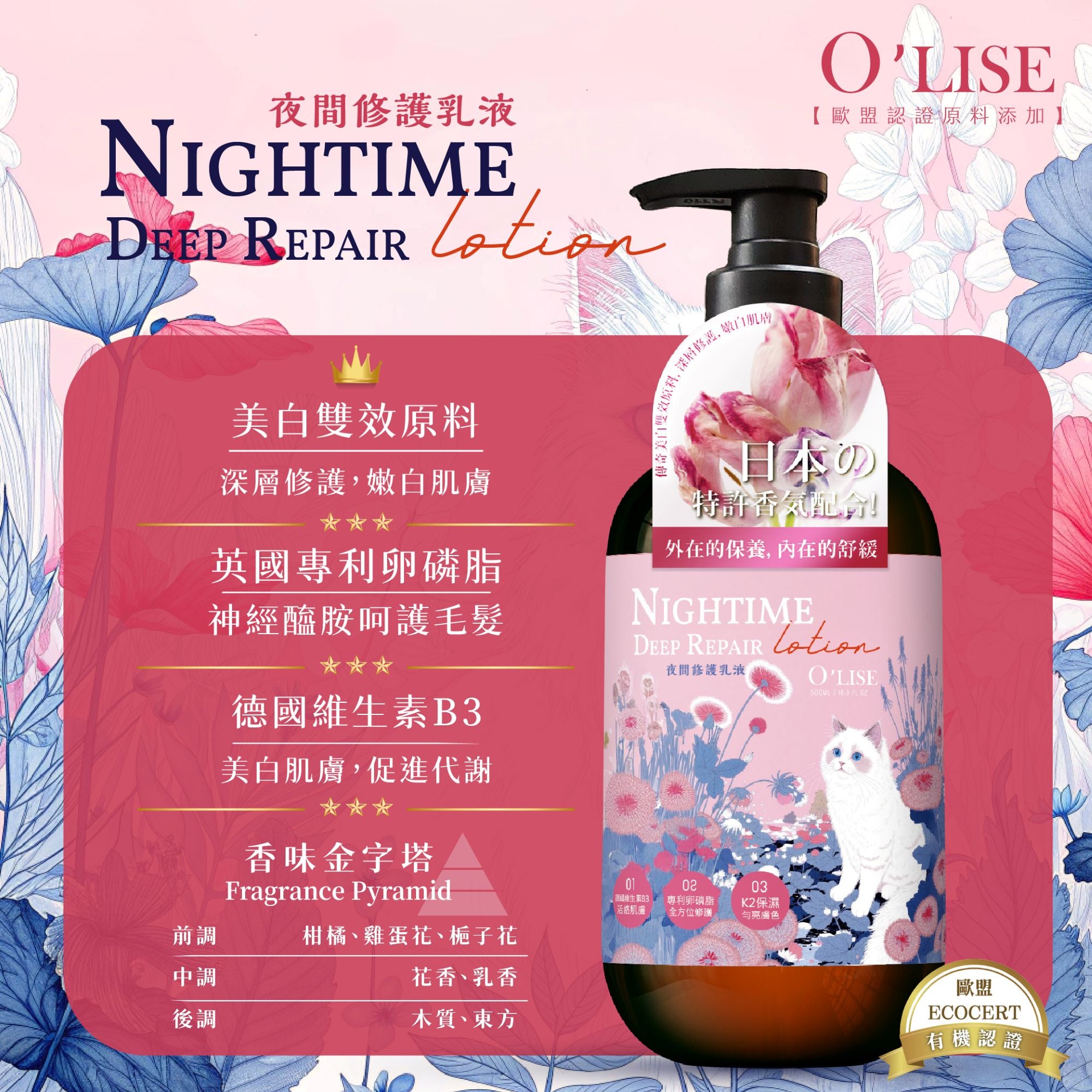 O'Lise 歐黎絲 夜間修護乳液 Nighttime Deep Repair Lotion