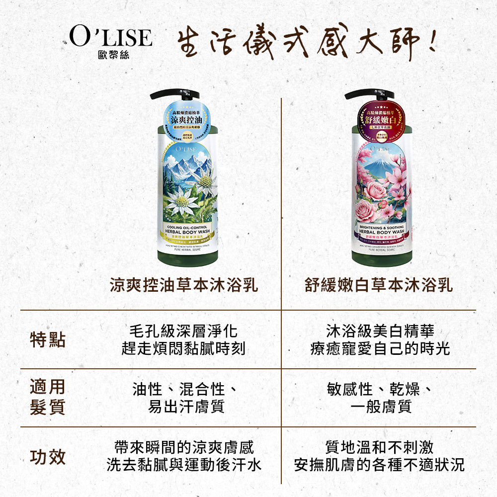 O'Lise 歐黎絲 涼感控油草本洗髮精 Cooling Oil-Control Herbal Shampoo 750ml