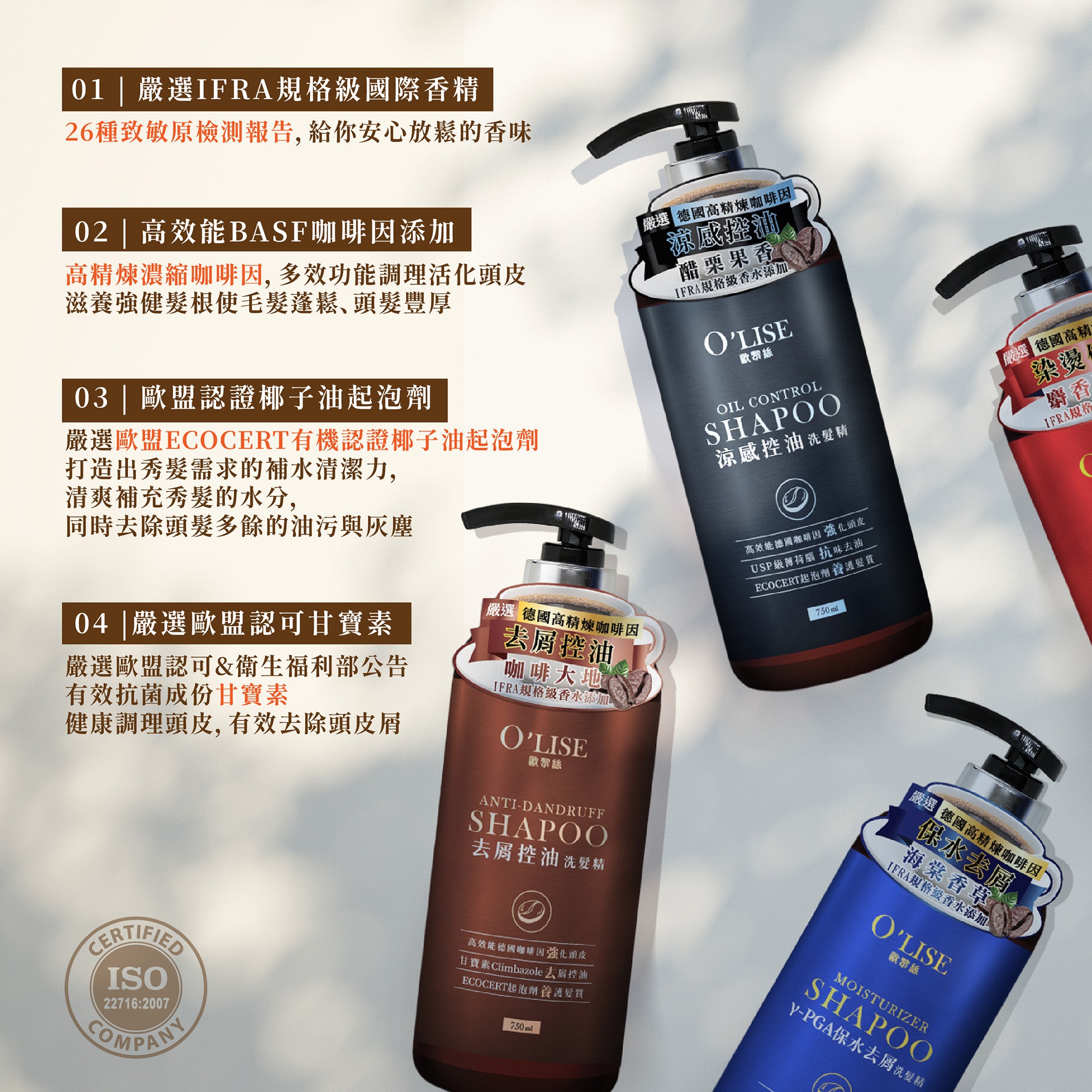 O'Lise 歐黎絲 去屑控油洗髮精 750ml