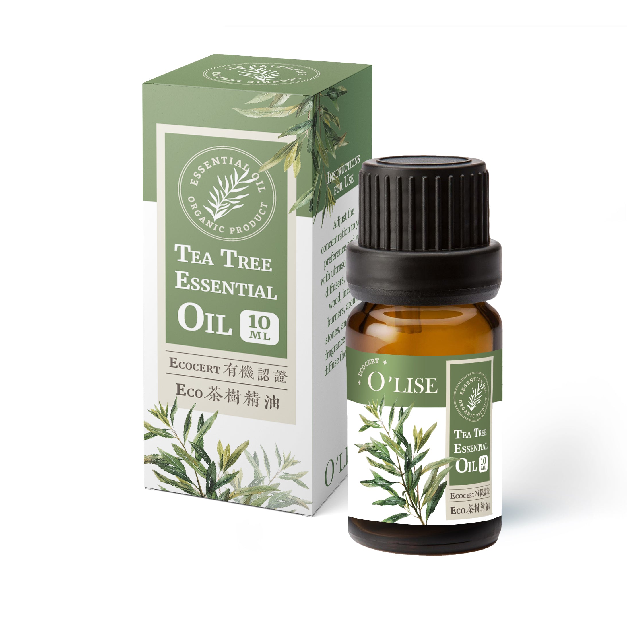 O'Lise 歐黎絲 Eco 茶樹精油 Tea Tree Essential Oil 10ml｜ECOCERT有機認證