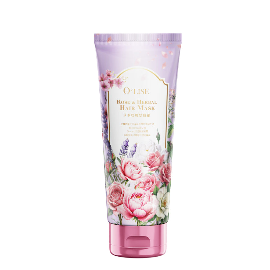 O'Lise 歐黎絲 草本玫瑰髮膜霜 Rose & Herbal Hair Mask 200ml｜無矽靈零負擔全效賦活髮絲